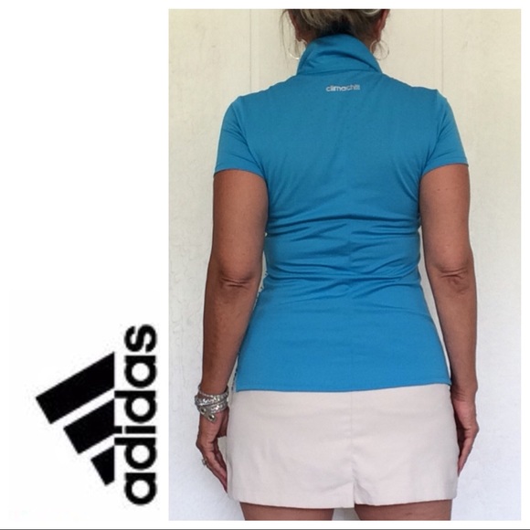 ADIDAS BLUE GRAPHIC POLO SHIRT SMALL - Picture 3 of 8